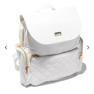 Elegant White Quilted Backpack